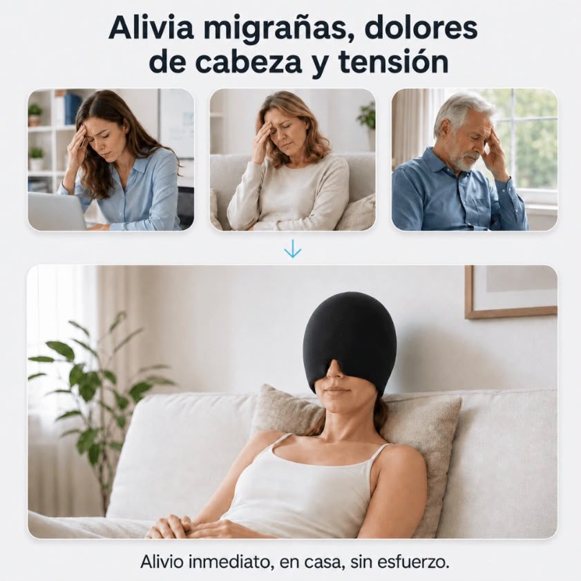 Gorro 360 PRO | Alivio Instantáneo para migrañas, fiebre y sinusitis sin medicación